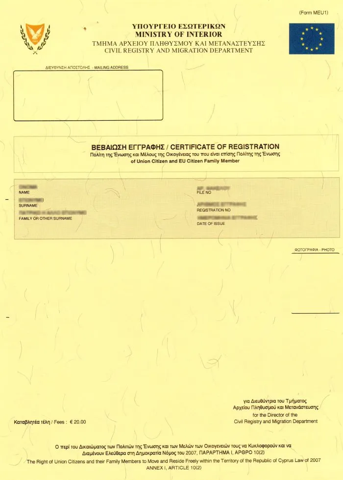 Yellow Slip / Pink Slip - Cyprus relocation service